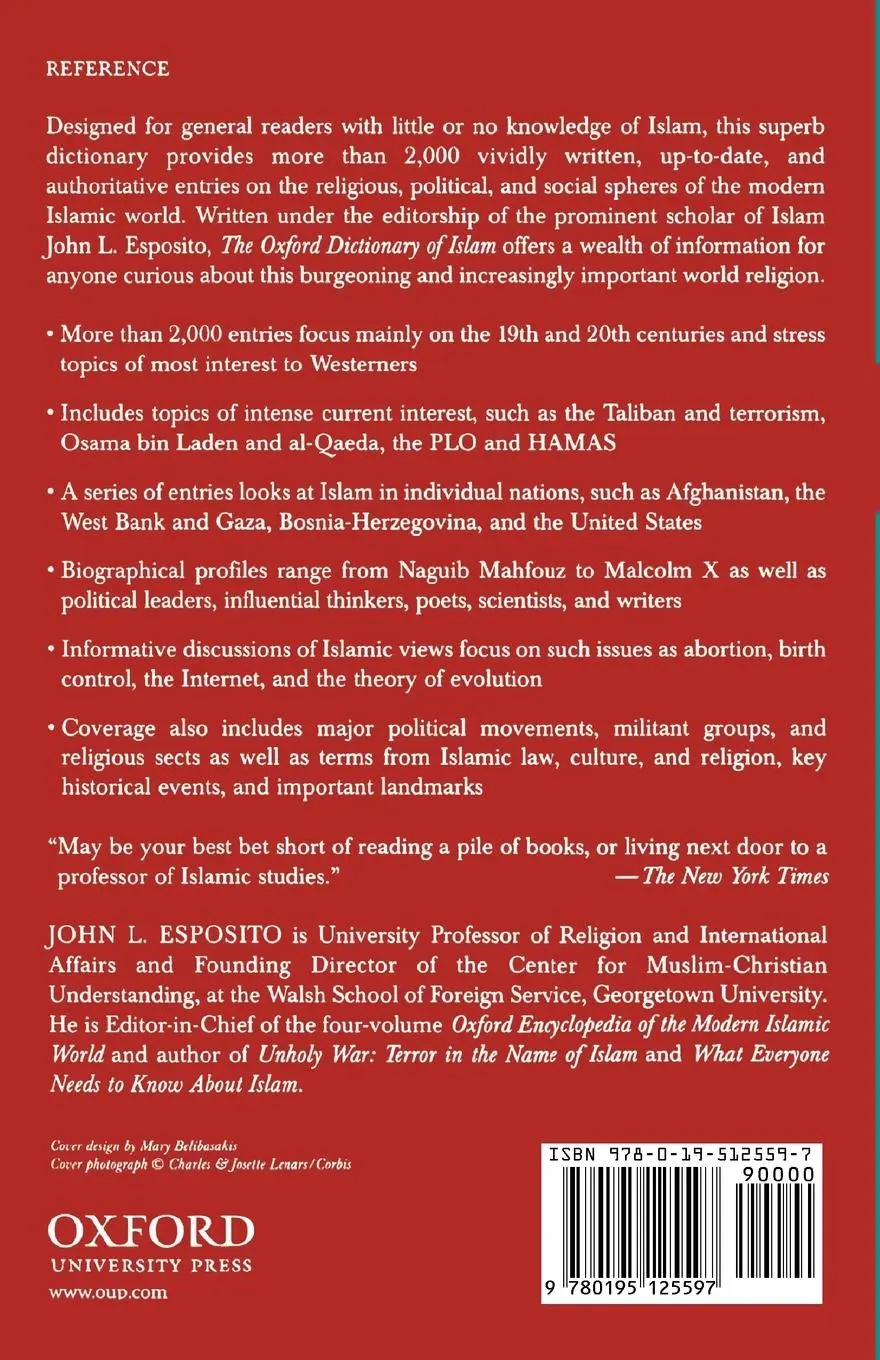 Rückseite: 9780195125597 | The Oxford Dictionary of Islam | John L Esposito | Taschenbuch | 2004