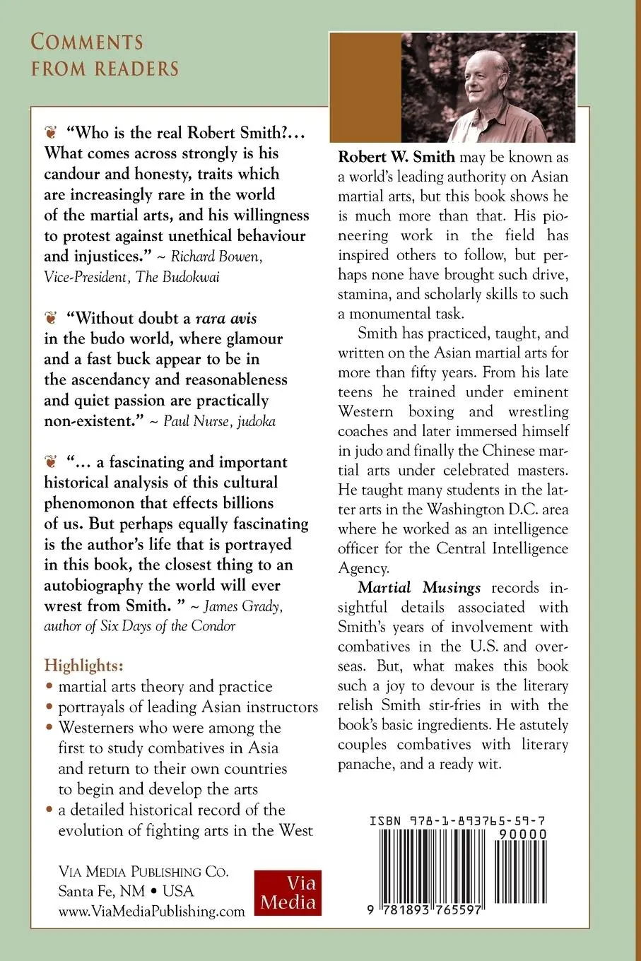 Rückseite: 9781893765597 | Martial Musings | A Portrayal of Martial Arts in the 20th Century