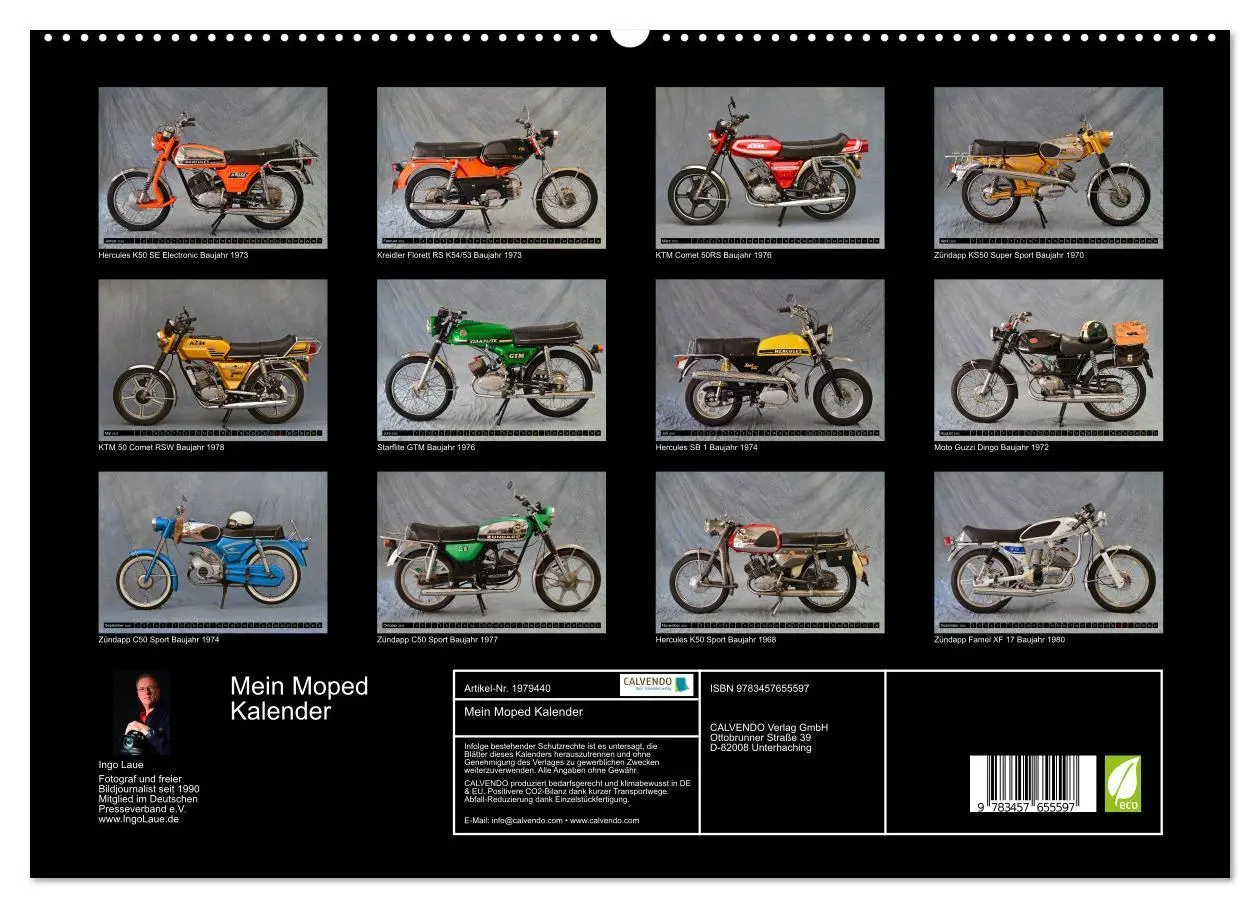 Bild: 9783457655597 | Mein Moped Kalender (hochwertiger Premium Wandkalender 2026 DIN A2...
