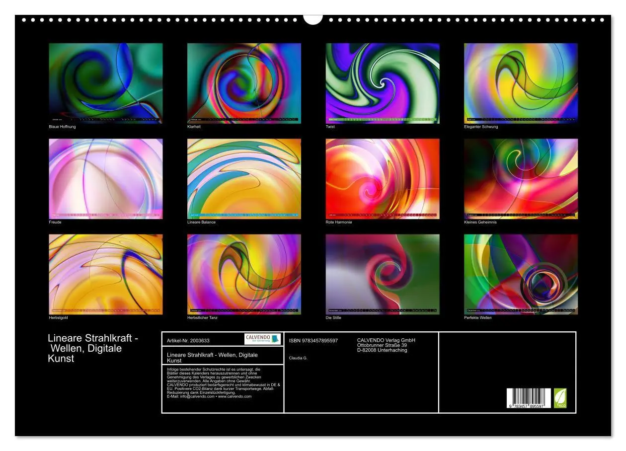 Bild: 9783457895597 | Lineare Strahlkraft - Wellen, Digitale Kunst (Wandkalender 2026 DIN...