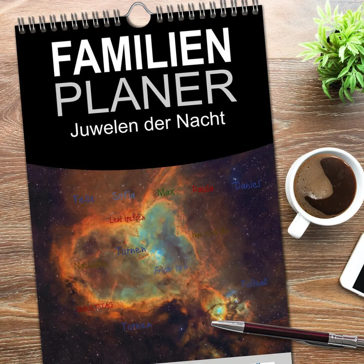 Bild: 9783516505597 | Familienplaner 2026 - Juwelen der Nacht mit 5 Spalten...