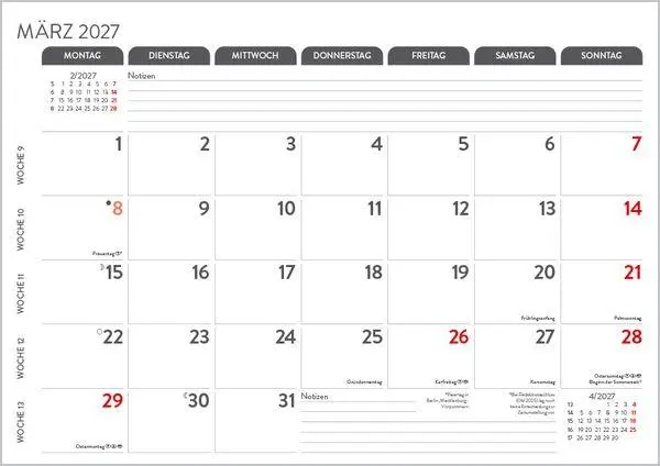 Bild: 9783819305597 | Monatsplaner 2027 | Verlag Korsch | Kalender | 12 S. | Deutsch | 2027