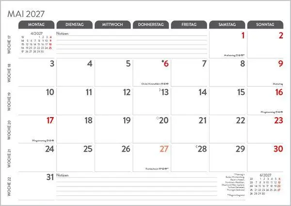 Bild: 9783819305597 | Monatsplaner 2027 | Verlag Korsch | Kalender | 12 S. | Deutsch | 2027