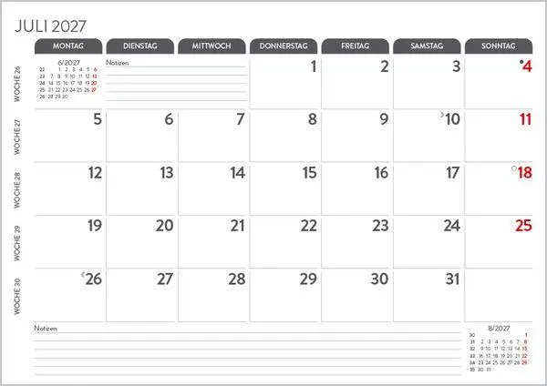 Bild: 9783819305597 | Monatsplaner 2027 | Verlag Korsch | Kalender | 12 S. | Deutsch | 2027