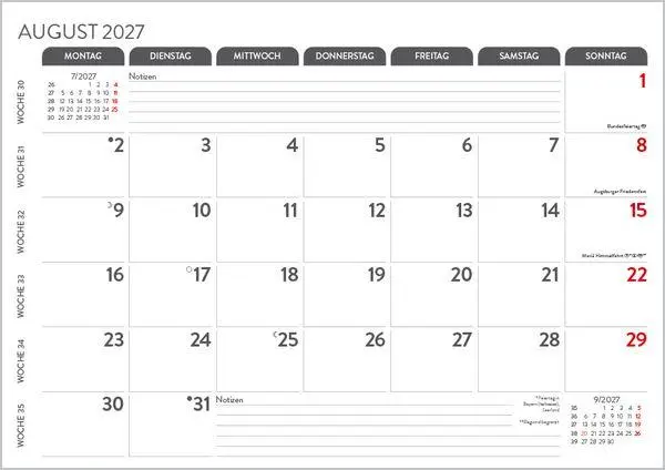 Bild: 9783819305597 | Monatsplaner 2027 | Verlag Korsch | Kalender | 12 S. | Deutsch | 2027