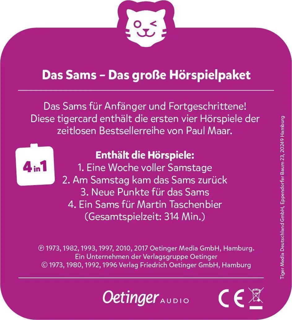 Bild: 4260535485697 | tigercards Multicard - Das Sams - 4 Hörspiele | Spiel | Deutsch | 2021