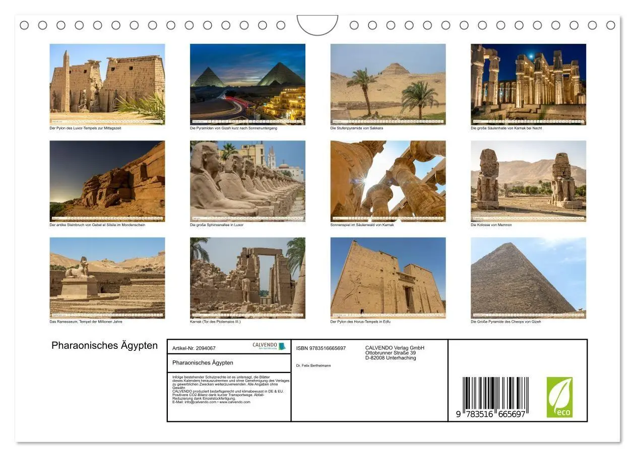Bild: 9783516665697 | Pharaonisches Ägypten (Wandkalender 2026 DIN A4 quer), CALVENDO...