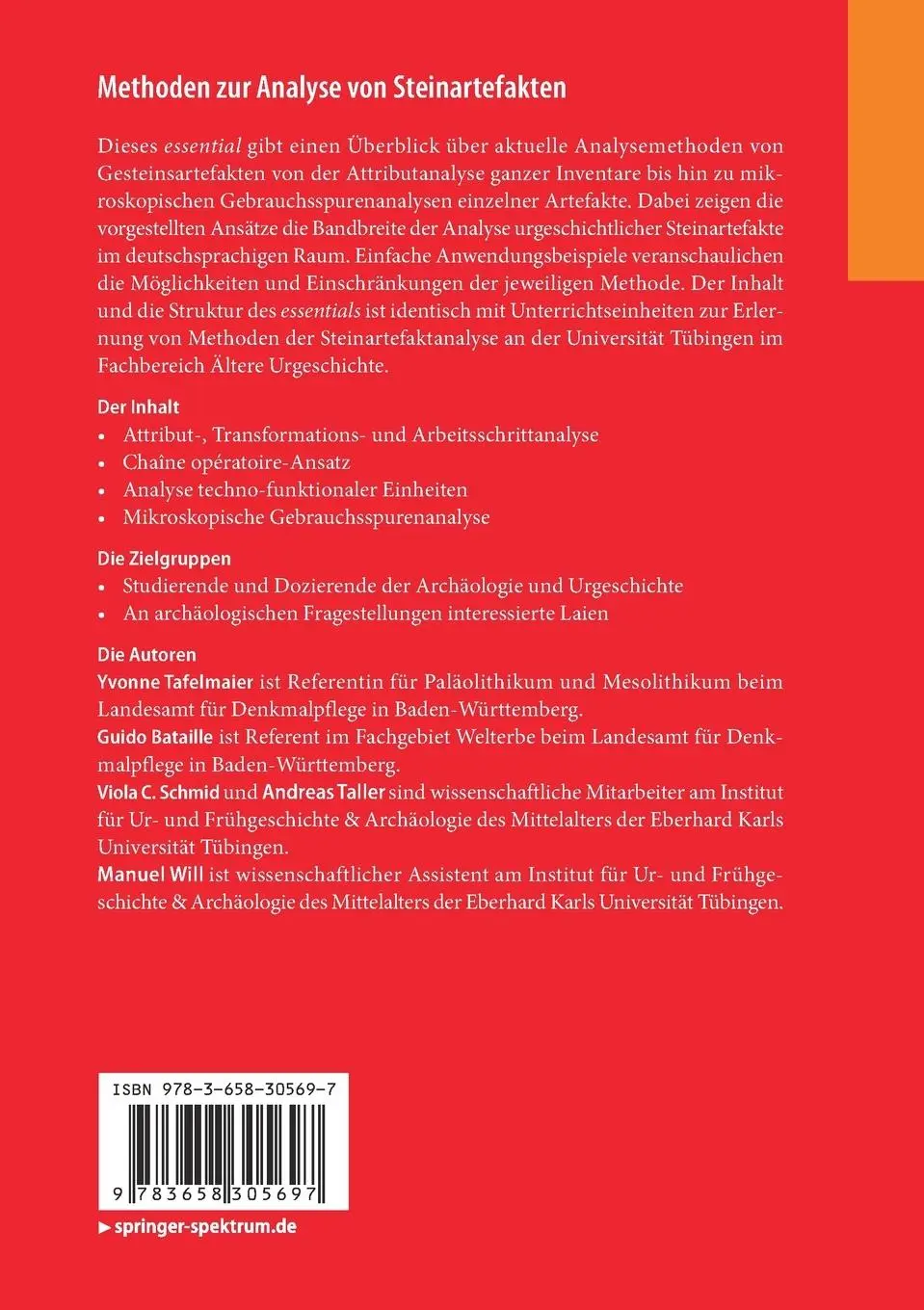 Rückseite: 9783658305697 | Methoden zur Analyse von Steinartefakten | Eine Übersicht | Buch