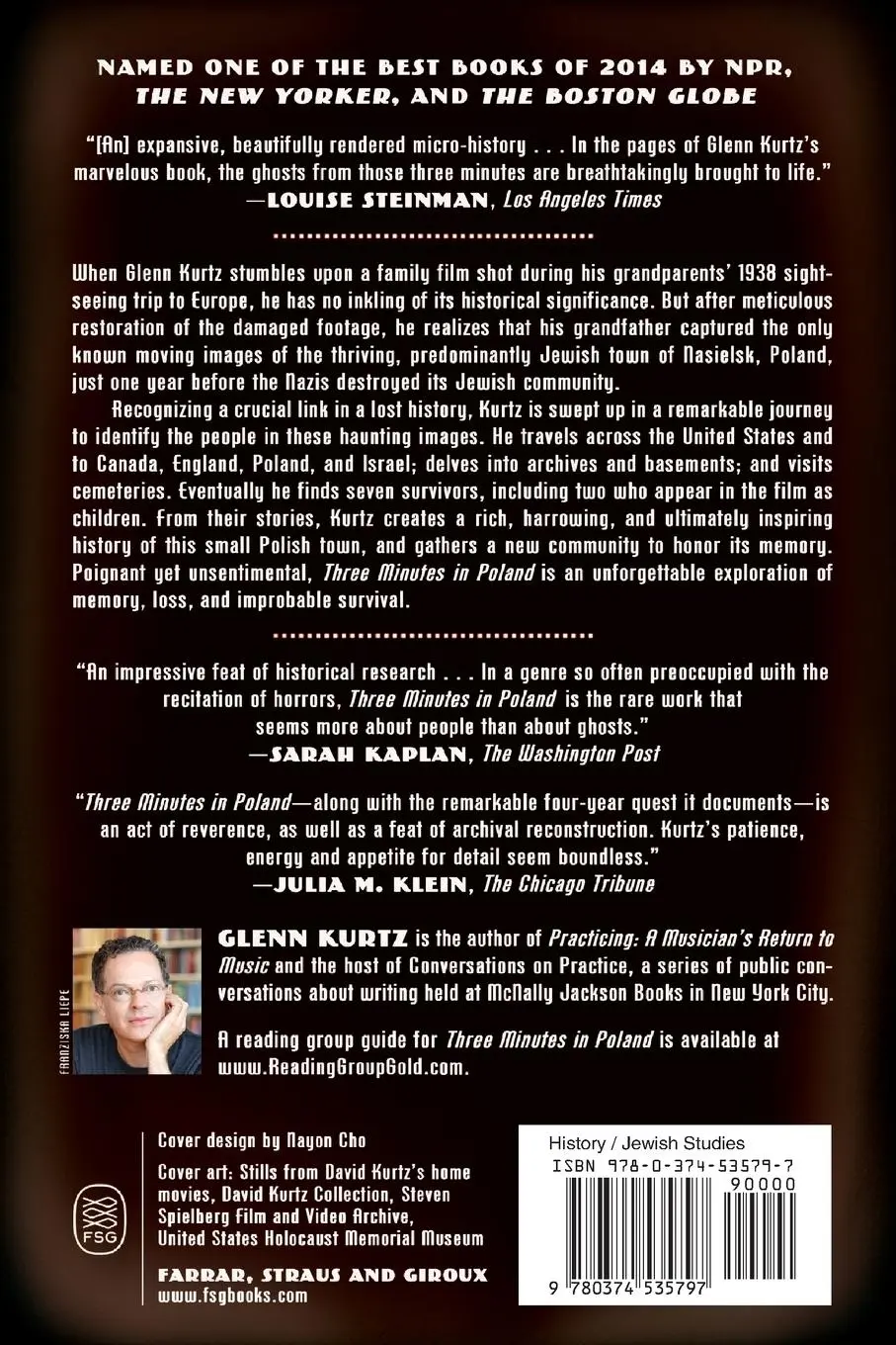 Rückseite: 9780374535797 | Three Minutes in Poland | Glenn Kurtz | Taschenbuch | Englisch | 2015