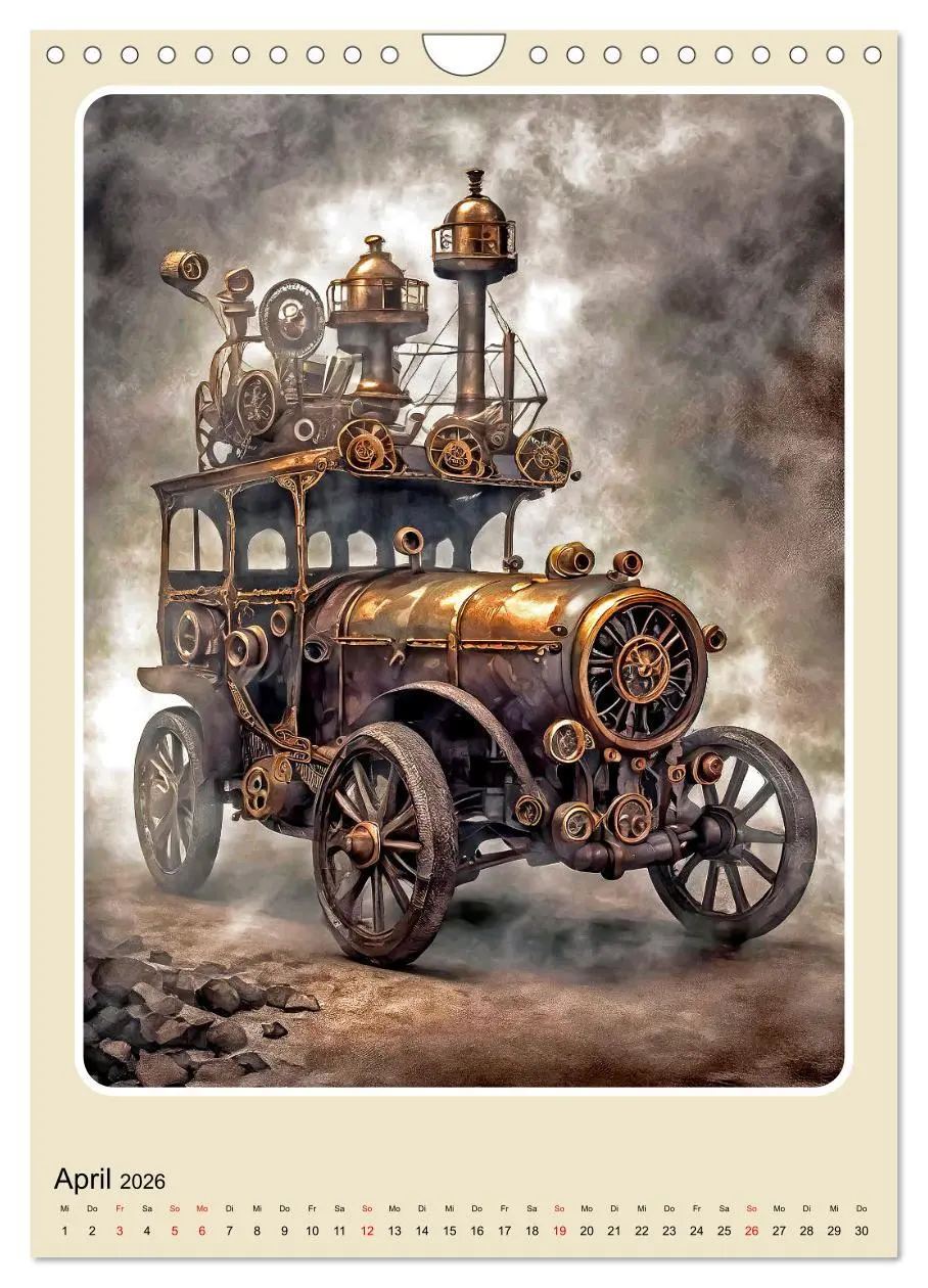 Bild: 9783516275797 | Steampunk Mobilität (Wandkalender 2026 DIN A4 hoch), CALVENDO...