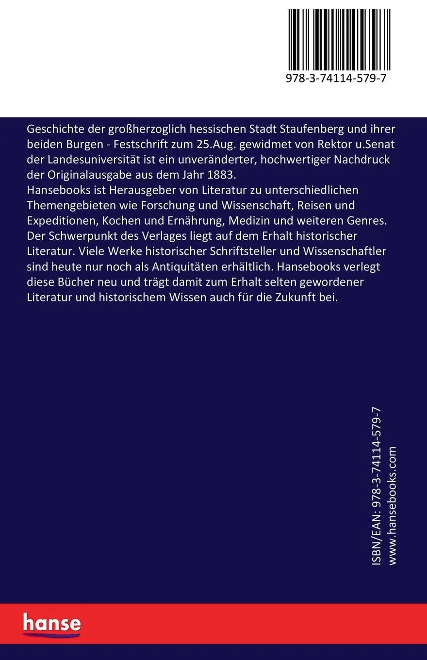 Rückseite: 9783741145797 | Geschichte der großherzoglich hessischen Stadt Staufenberg und...