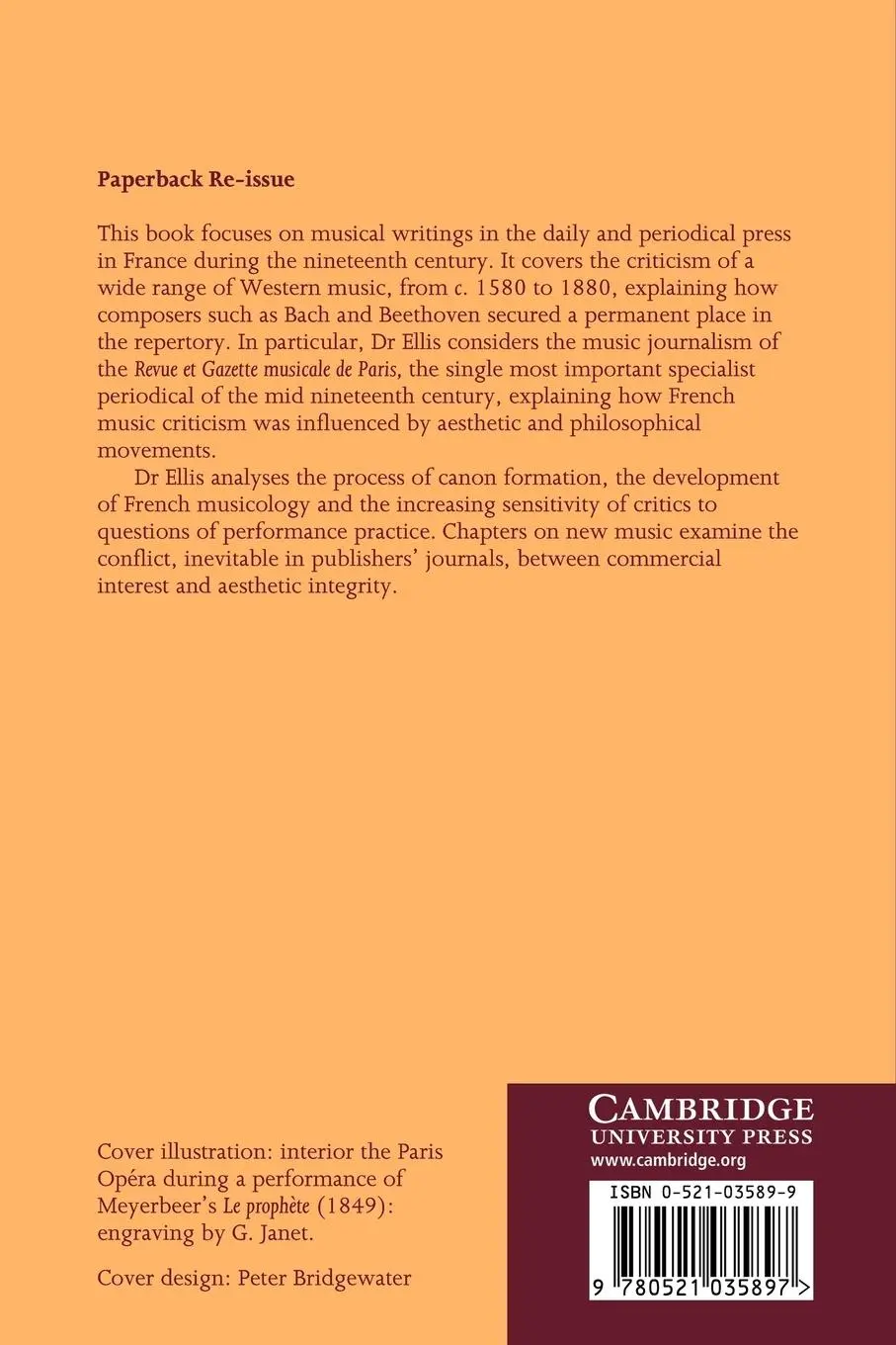 Rückseite: 9780521035897 | Music Criticism in Nineteenth-Century France | Katharine Ellis | Buch