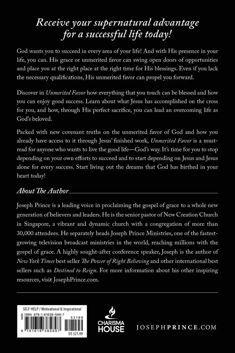 Rückseite: 9781616385897 | Unmerited Favor | Joseph Prince | Taschenbuch | Englisch | 2011