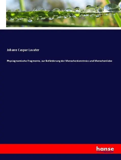 Cover: 9783337695897 | Physiognomische Fragmente, zur Beförderung der Menschenkenntniss...