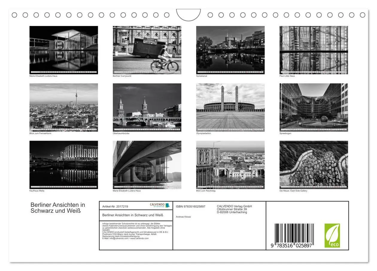 Bild: 9783516025897 | Berliner Ansichten in Schwarz und Weiß (Wandkalender 2026 DIN A4...