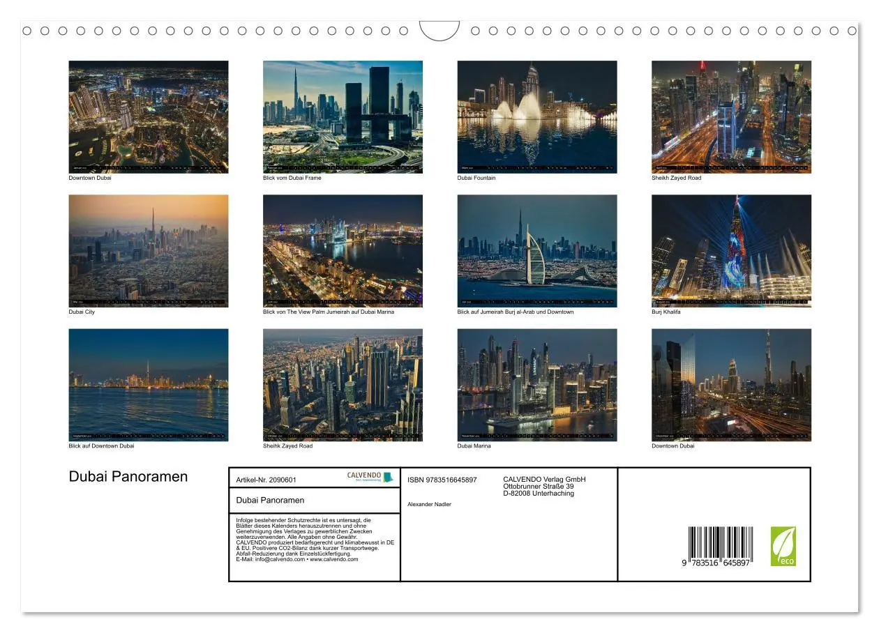 Bild: 9783516645897 | Dubai Panoramen (Wandkalender 2026 DIN A3 quer), CALVENDO...
