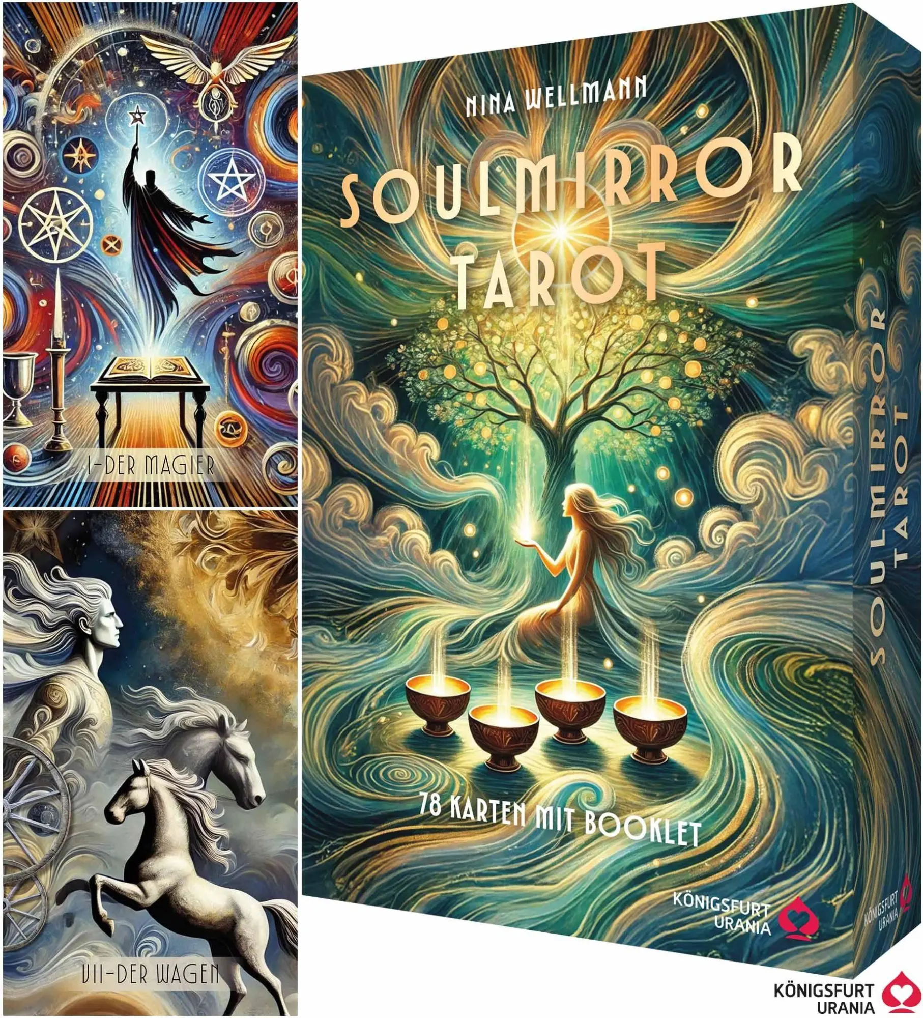 Cover: 9783868265897 | Soulmirror Tarot - 78 Karten mit Buch - (Soul Path, sensitive...