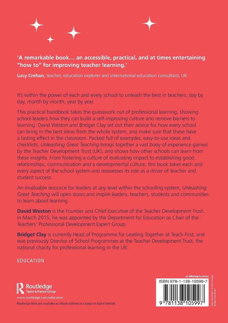 Rückseite: 9781138105997 | Unleashing Great Teaching | David Weston (u. a.) | Taschenbuch | 2018