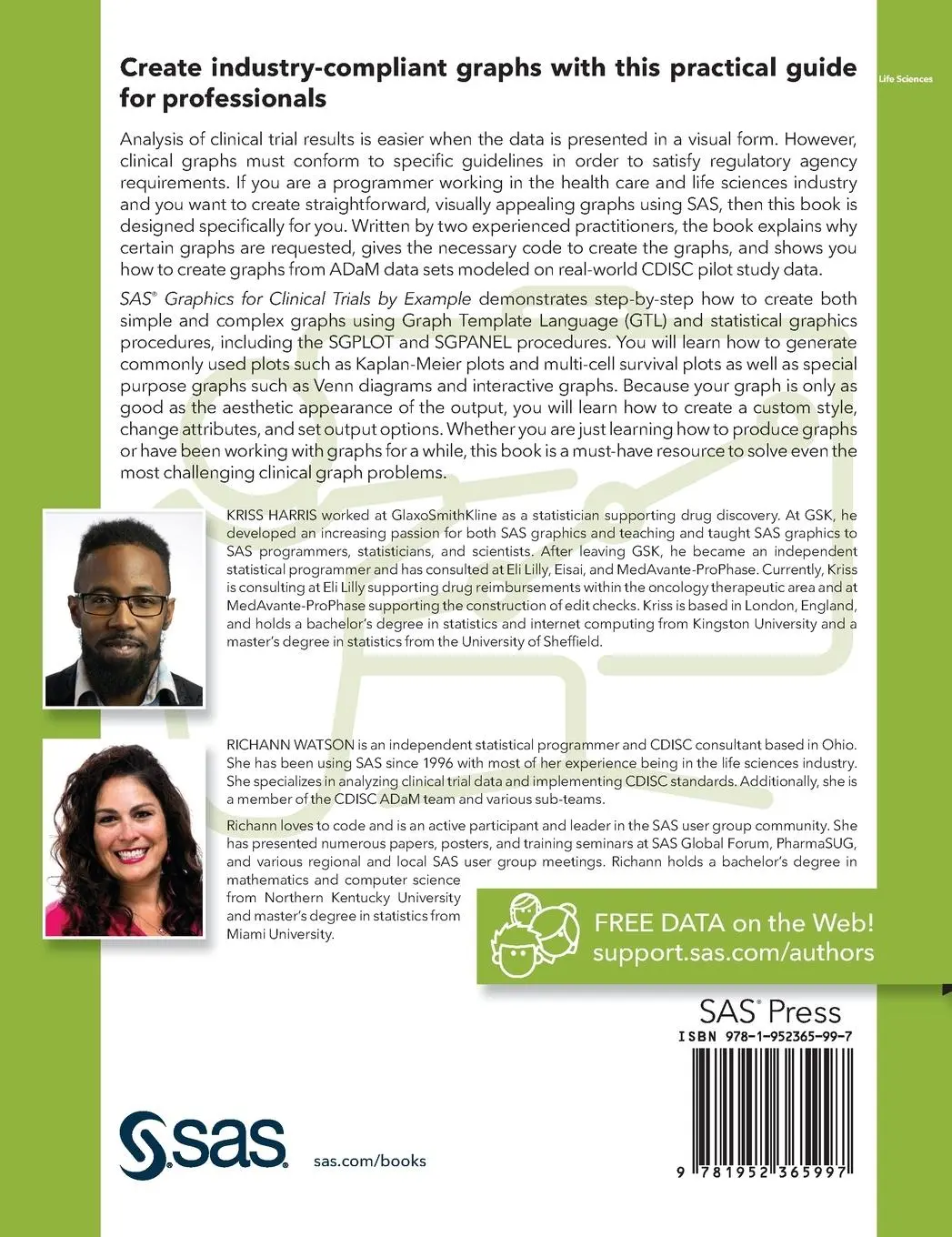 Rückseite: 9781952365997 | SAS Graphics for Clinical Trials by Example | Kriss Harris (u. a.)