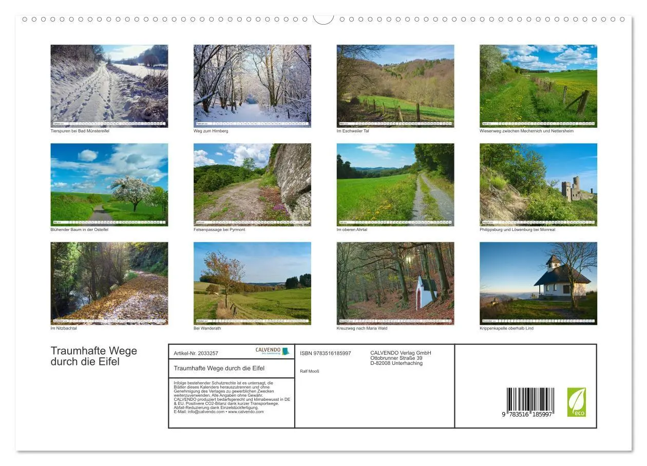 Bild: 9783516185997 | Traumhafte Wege durch die Eifel (hochwertiger Premium Wandkalender...