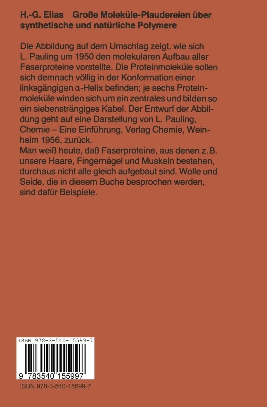 Rückseite: 9783540155997 | Große Moleküle | Plaudereien über synthetische und natürliche Polymere