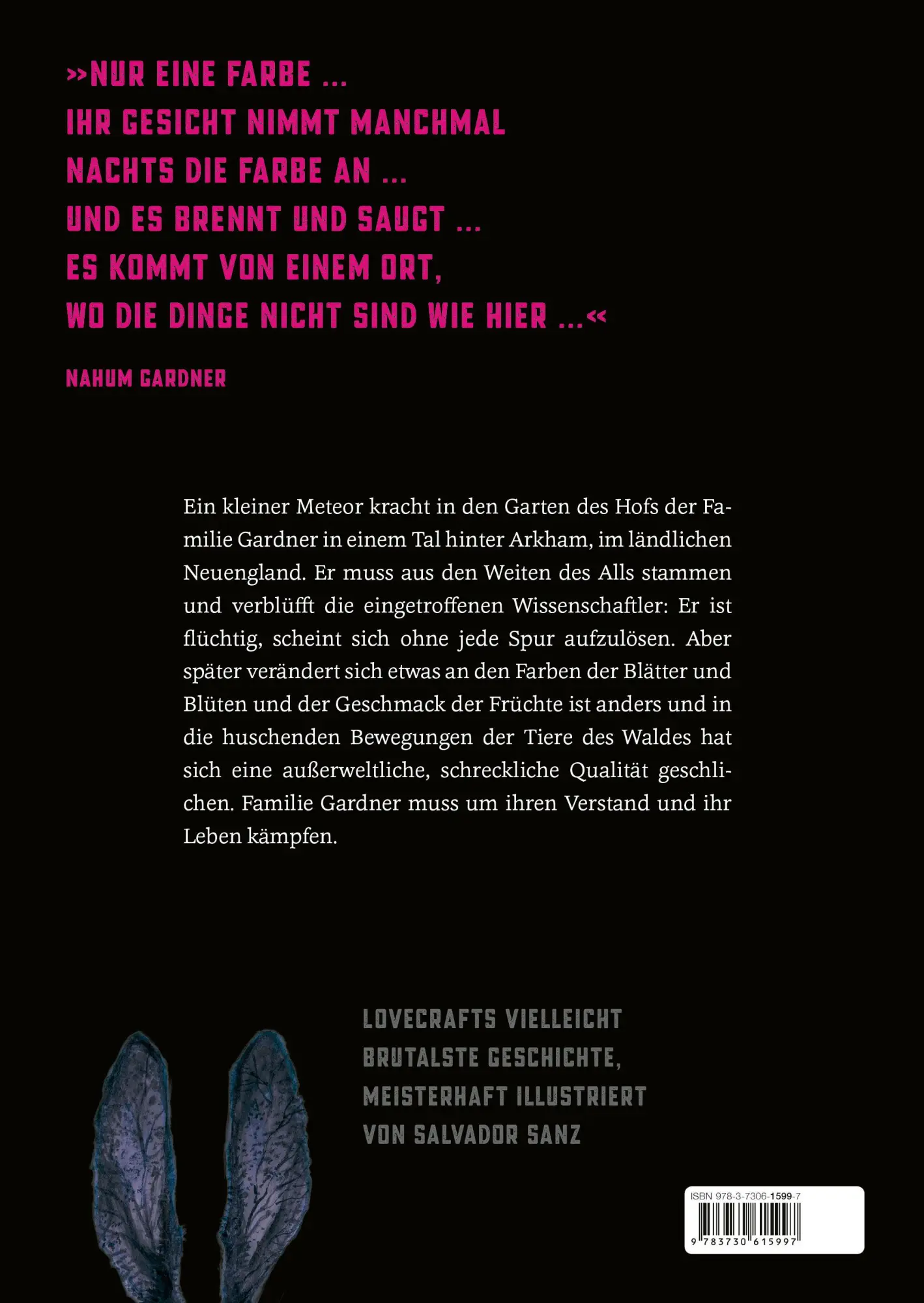 Bild: 9783730615997 | Die Farbe aus dem All. Illustriert von Salvador Sanz | H. P. Lovecraft