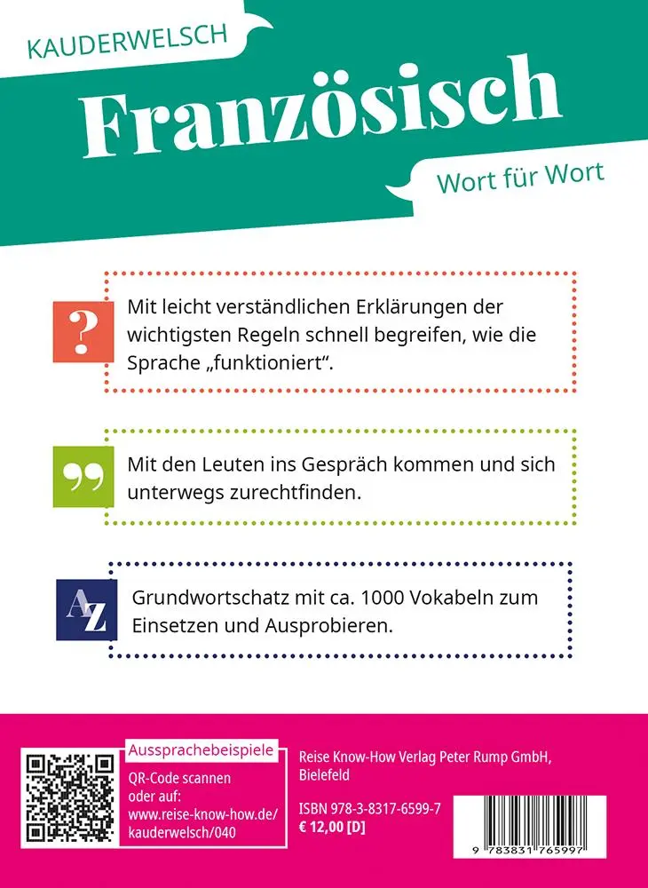 Bild: 9783831765997 | Reise Know-How Sprachführer Französisch - Wort für Wort | Kalmbach