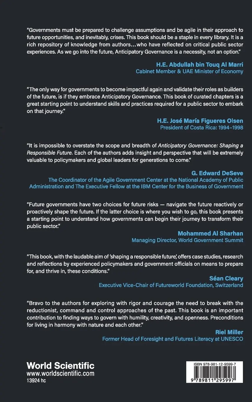 Rückseite: 9789811295997 | ANTICIPATORY GOVERNANCE | SHAPING A RESPONSIBLE FUTURE | Stephens