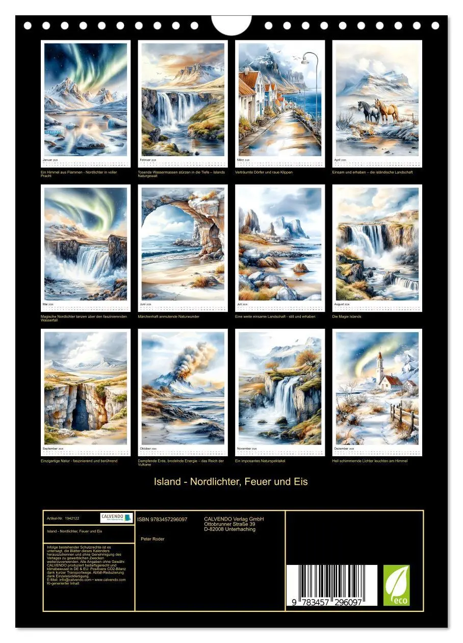 Bild: 9783457296097 | Island - Nordlichter, Feuer und Eis (Wandkalender 2026 DIN A4...