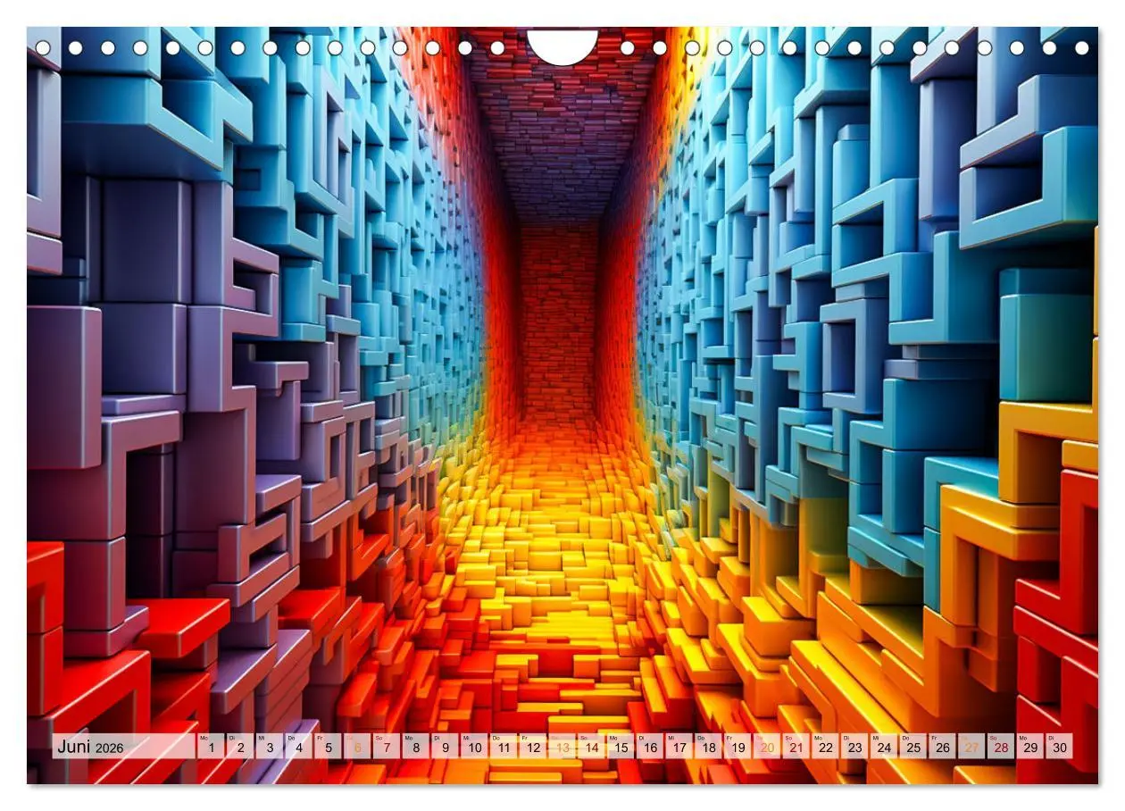 Bild: 9783457366097 | 3D - Abstrakte und futuristische Illustrationen (Wandkalender 2026...