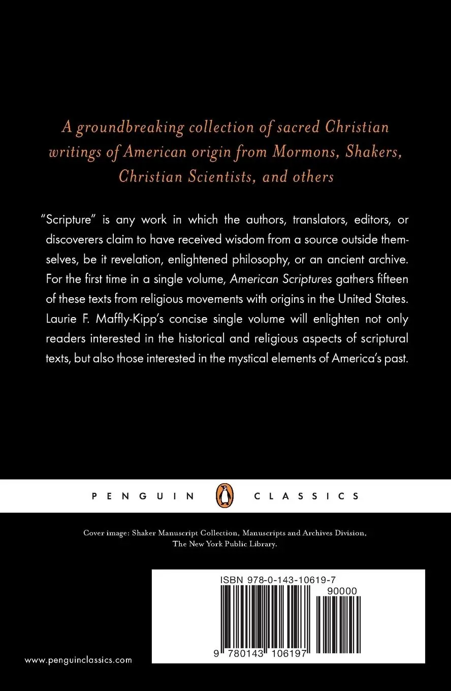 Rückseite: 9780143106197 | American Scriptures | An Anthology of Sacred Writings | Maffly-Kipp