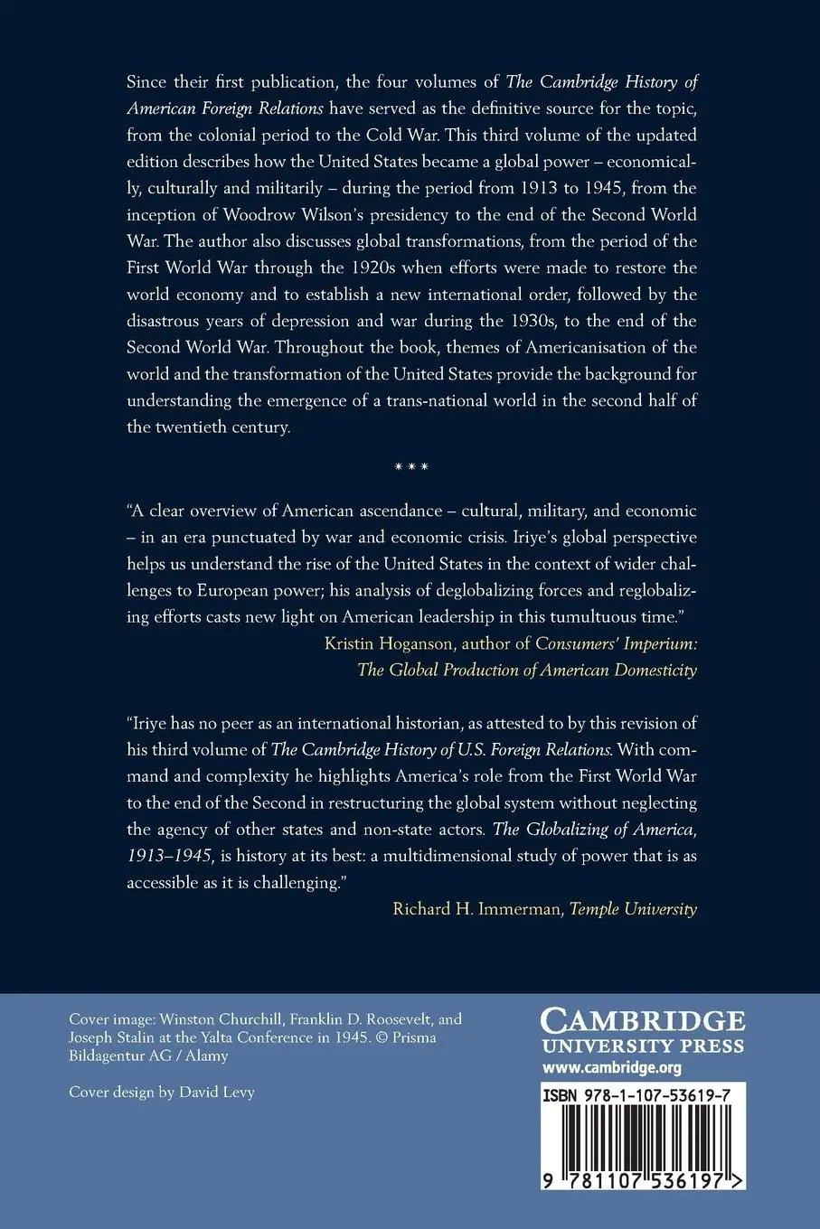 Rückseite: 9781107536197 | The New Cambridge History of American Foreign Relations | Akira Iriye