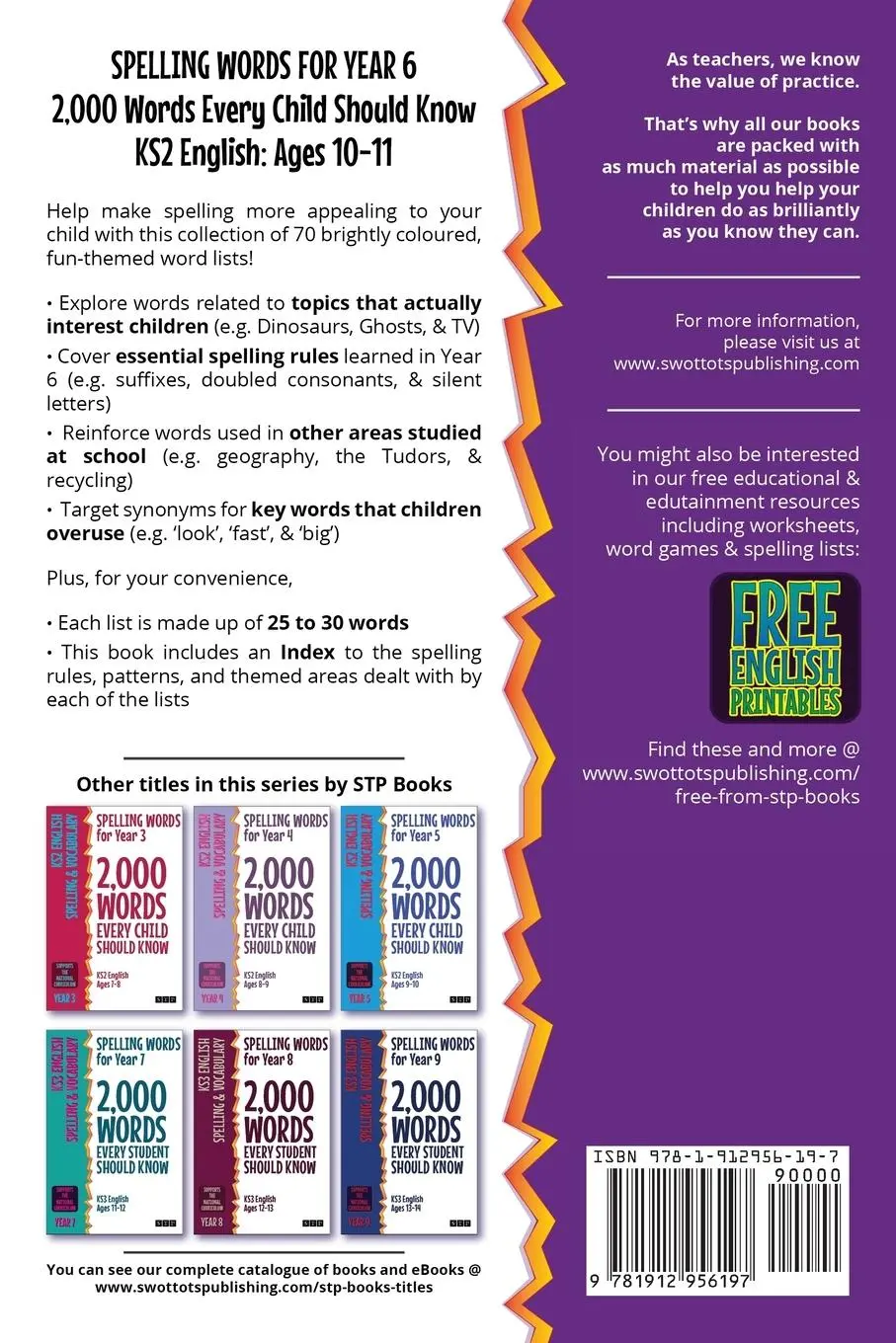 Rückseite: 9781912956197 | Spelling Words for Year 6 | Stp Books | Taschenbuch | Englisch | 2020