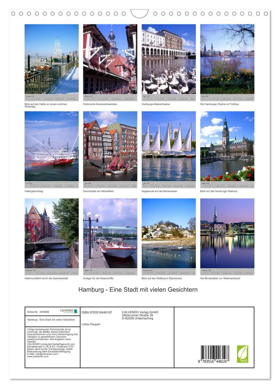 Bild: 9783516446197 | Hamburg - Eine Stadt mit vielen Gesichtern (Wandkalender 2026 DIN...