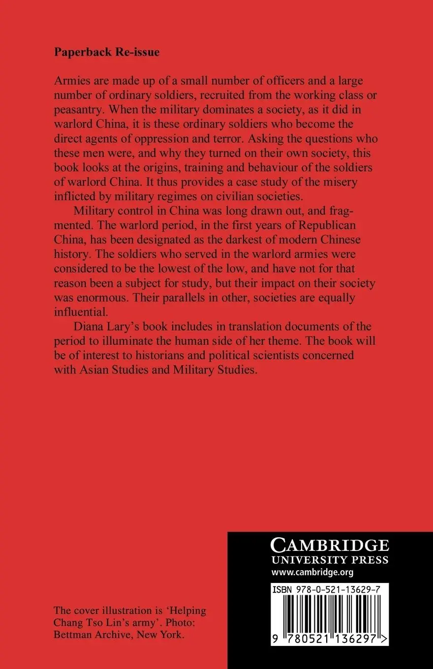 Rückseite: 9780521136297 | Warlord Soldiers | Chinese Common Soldiers 1911 1937 | Lary (u. a.)