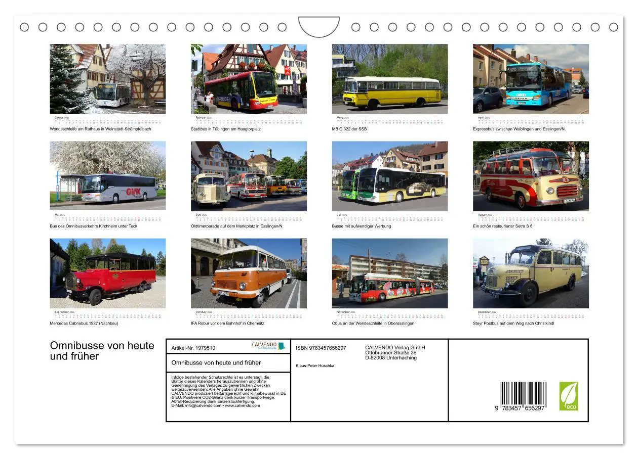Bild: 9783457656297 | Omnibusse von heute und früher (Wandkalender 2026 DIN A4 quer),...