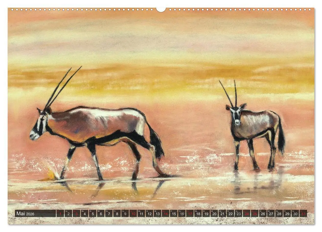 Bild: 9783457966297 | Afrika in Pastellgemälden (Wandkalender 2026 DIN A2 quer), CALVENDO...