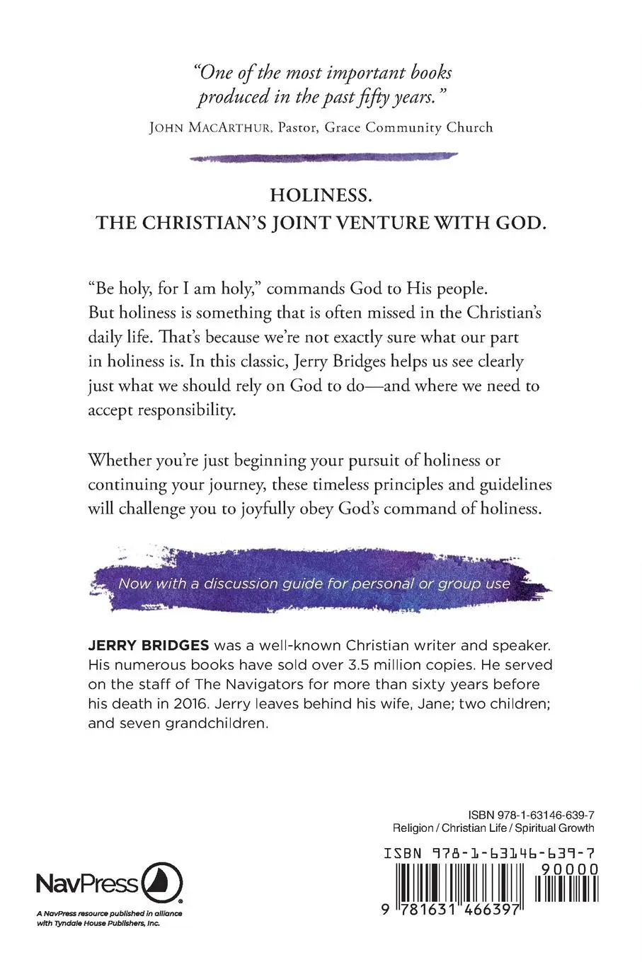 Rückseite: 9781631466397 | The Pursuit of Holiness | Jerry Bridges | Taschenbuch | Englisch