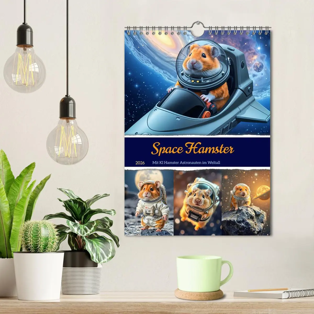 Bild: 9783457266397 | Space Hamster - Mit KI Hamster Astronauten im Weltall (Wandkalender...