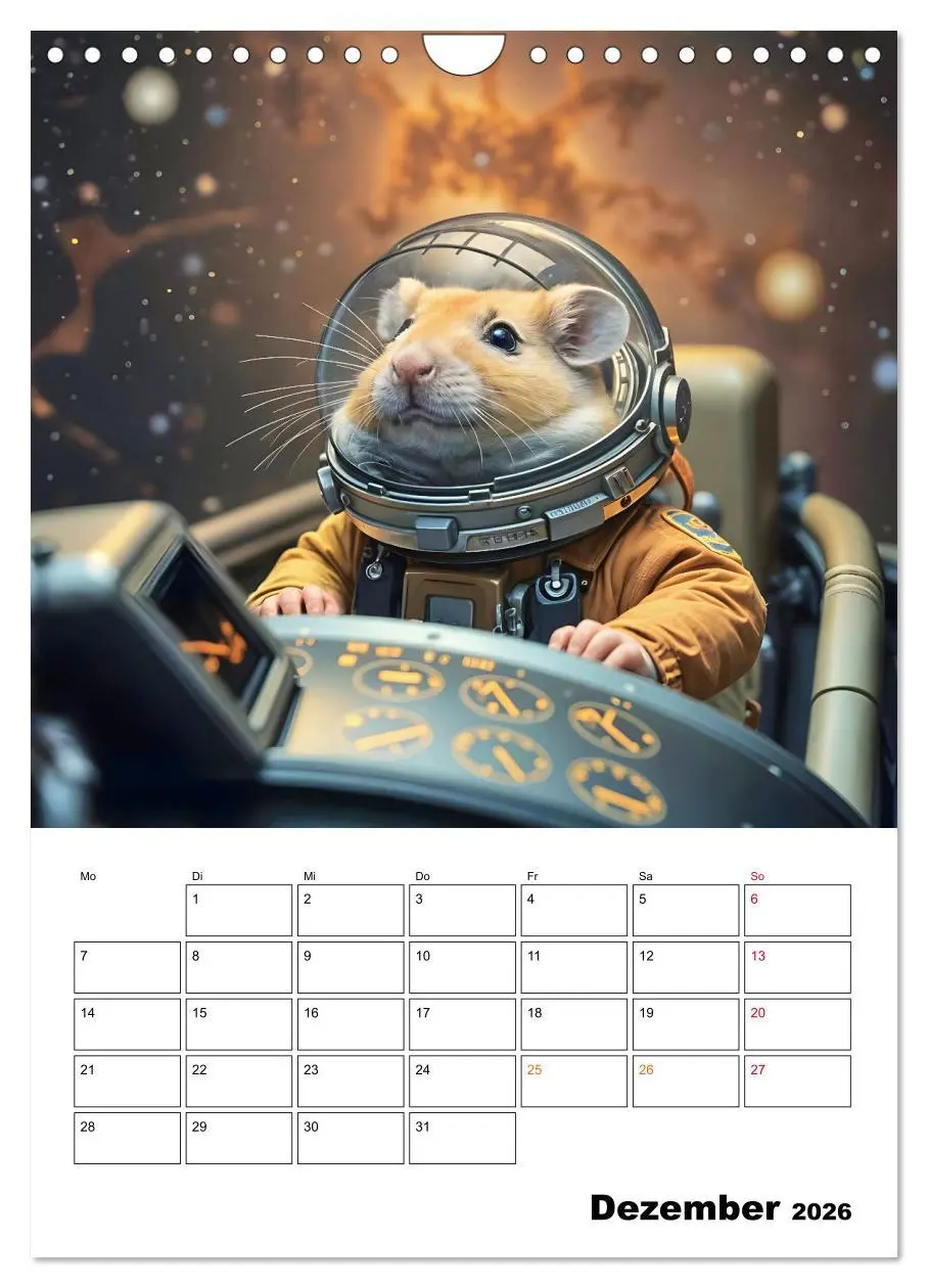 Bild: 9783457266397 | Space Hamster - Mit KI Hamster Astronauten im Weltall (Wandkalender...
