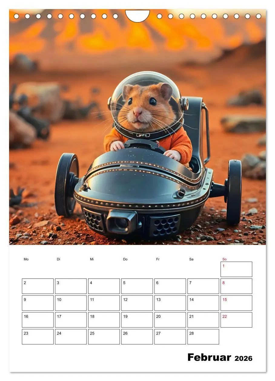 Bild: 9783457266397 | Space Hamster - Mit KI Hamster Astronauten im Weltall (Wandkalender...