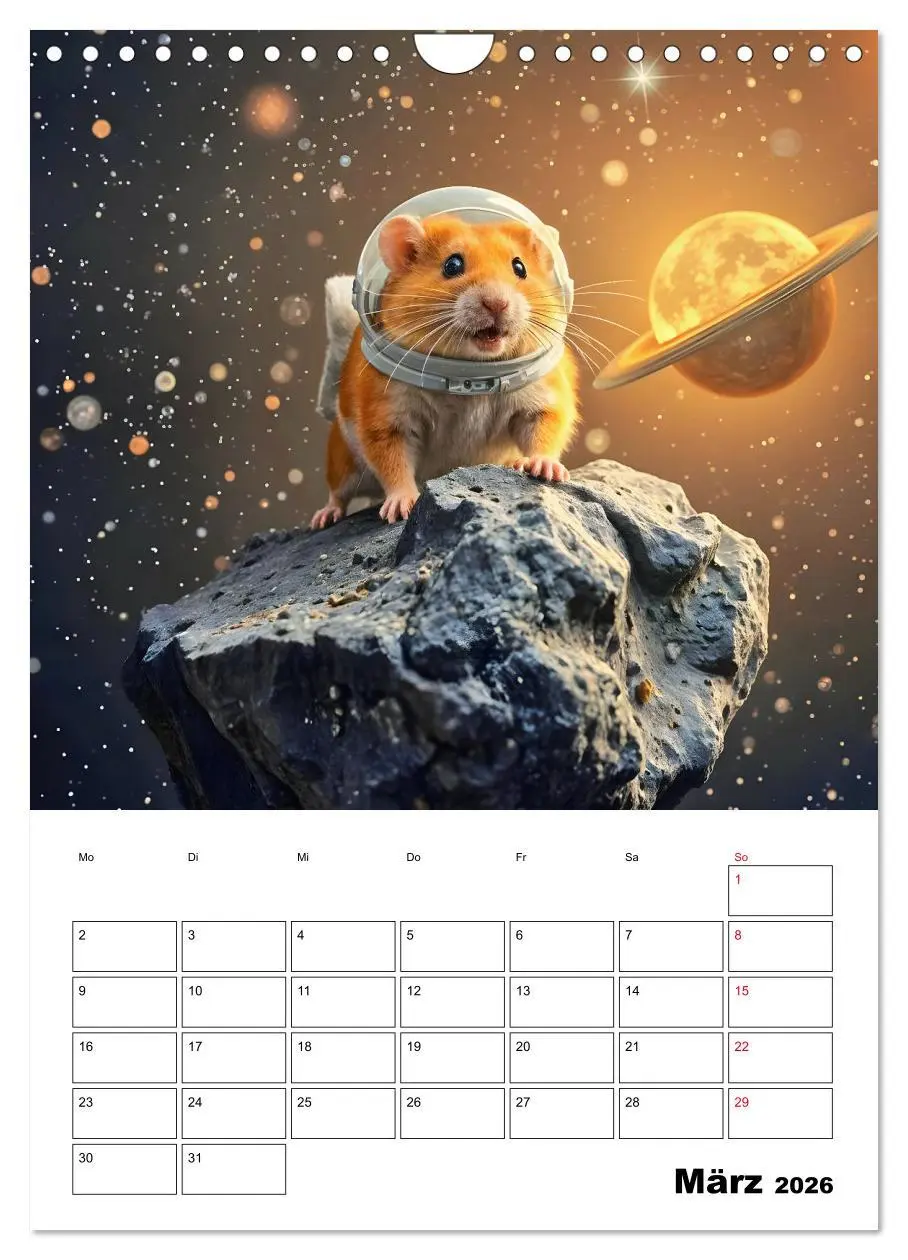 Bild: 9783457266397 | Space Hamster - Mit KI Hamster Astronauten im Weltall (Wandkalender...