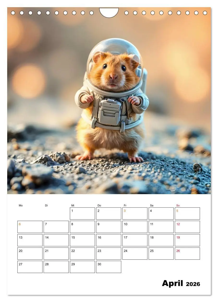 Bild: 9783457266397 | Space Hamster - Mit KI Hamster Astronauten im Weltall (Wandkalender...