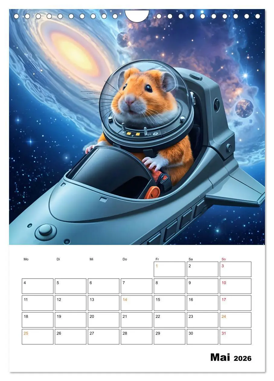 Bild: 9783457266397 | Space Hamster - Mit KI Hamster Astronauten im Weltall (Wandkalender...