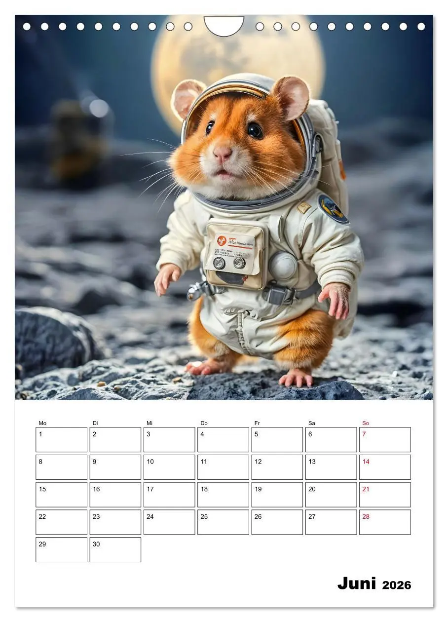 Bild: 9783457266397 | Space Hamster - Mit KI Hamster Astronauten im Weltall (Wandkalender...