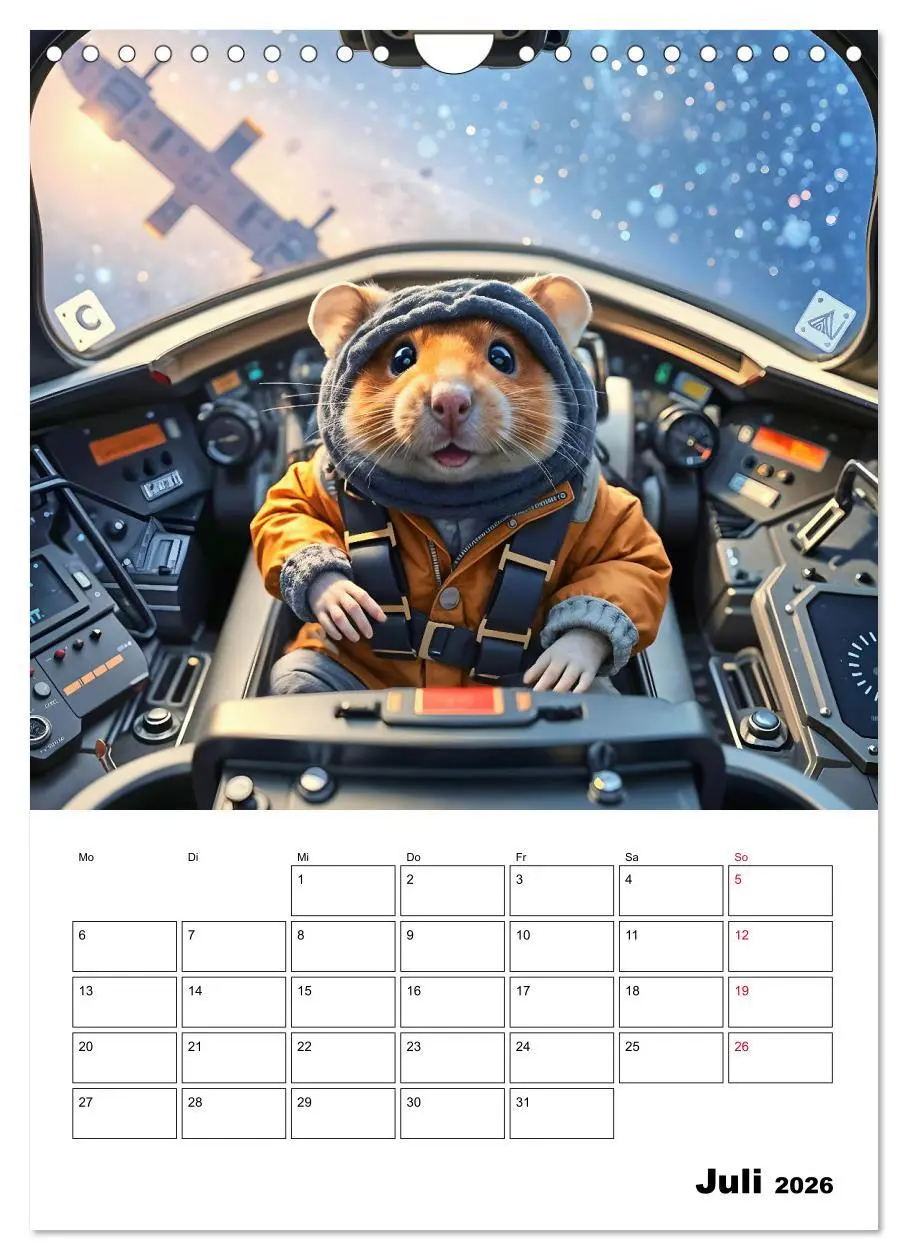 Bild: 9783457266397 | Space Hamster - Mit KI Hamster Astronauten im Weltall (Wandkalender...