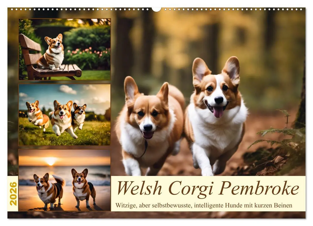 Cover: 9783457406397 | Welsh Corgi Pembroke (Wandkalender 2026 DIN A2 quer), CALVENDO...