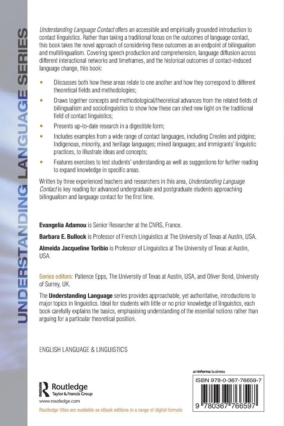 Rückseite: 9780367766597 | Understanding Language Contact | Evangelia Adamou (u. a.) | Buch