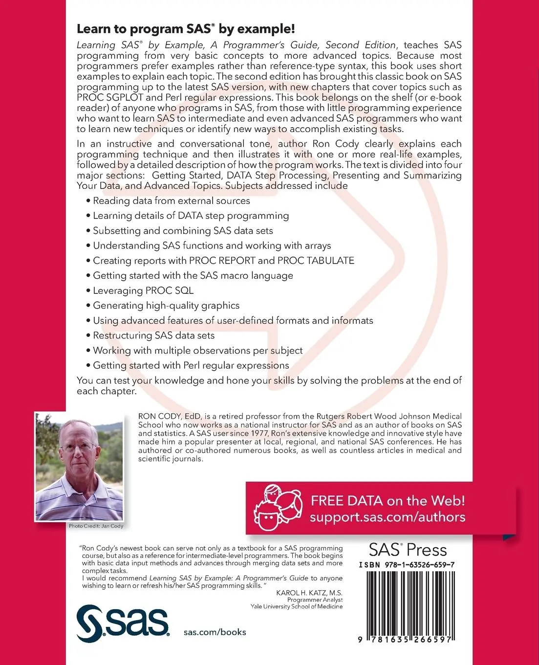 Rückseite: 9781635266597 | Learning SAS by Example | A Programmer's Guide, Second Edition | Cody