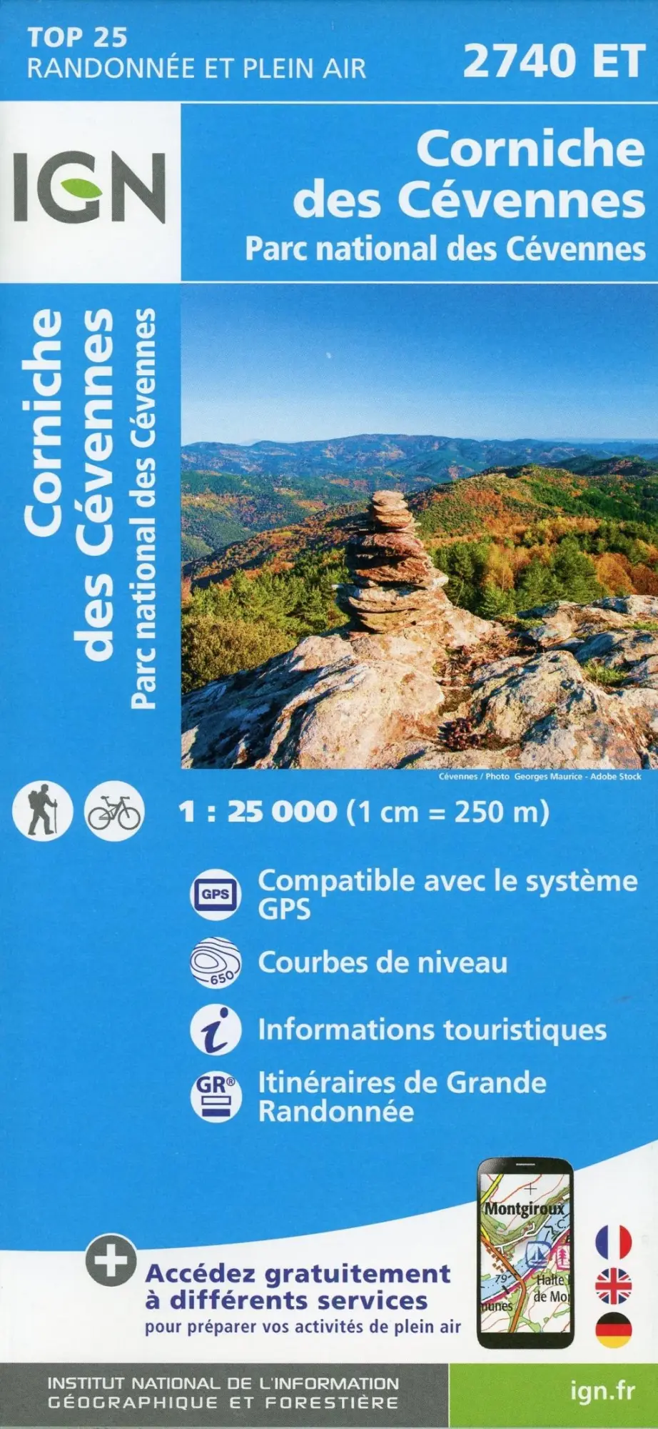 Cover: 9782758546597 | Corniche des Cévennes 1 : 25 000 | Parc national des Cévennes | 2019